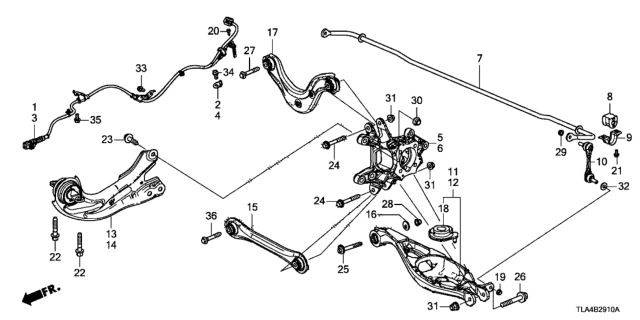 2021 Honda CR-V  Bush, RR. Stabilizer Holder Diagram for 52306TLAA52