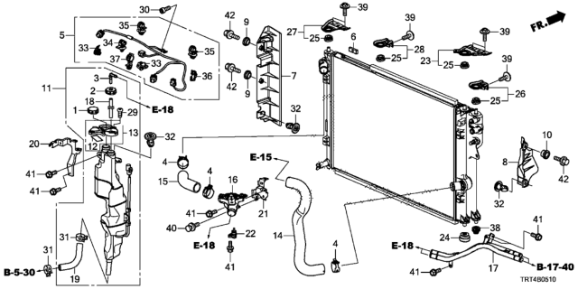 2017 Honda Clarity Fuel Cell  Hose B, Rad In Diagram for 3J1215WMA01