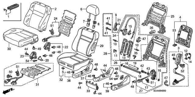 2007 Honda Accord Headrest Assy., FR. *NH361L* (TS Tech) (CF GRAY) Diagram for 81140SDAA03ZB