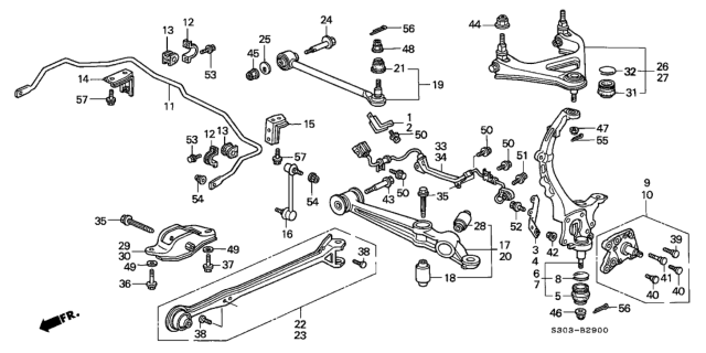 2000 Honda Prelude  Nut, Flange (12MM) Diagram for 9405012080