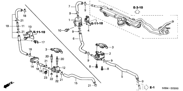 2005 Honda Civic  Joint, PCV Tube Diagram for 11859P8AA10