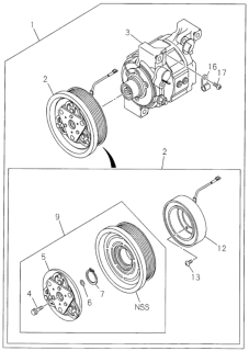 1999 Honda Passport  Coil Field, Magnet Clutch A/C (Manual Control) Diagram for 8972197010
