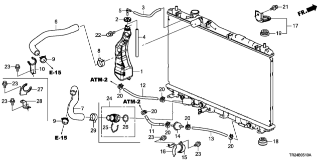 2013 Honda Civic  Connector, Quick Water Diagram for 19503RNBA01