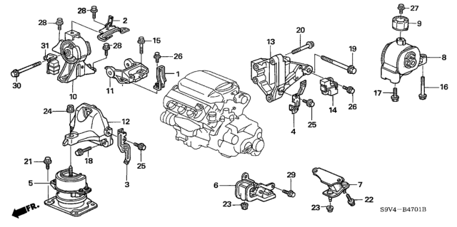 2005 Honda Pilot Stay H, Engine Wire Harness Diagram for 32748PVJA00