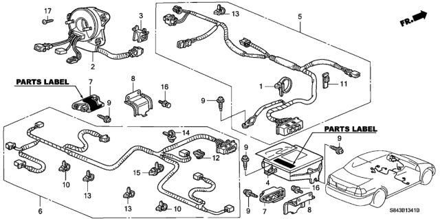 2000 Honda Accord Holder, Connector (2P) Diagram for 77907S04003