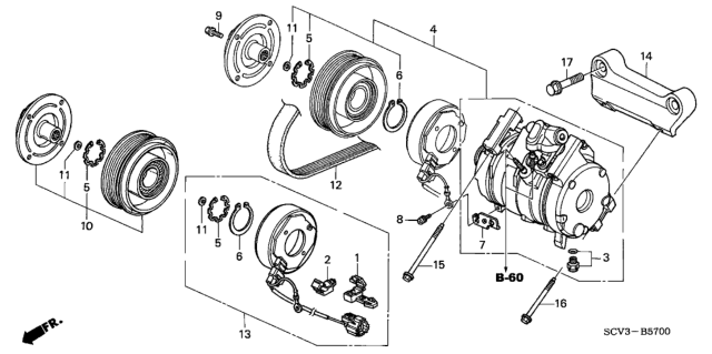 2004 Honda Element  Bolt, Flange (8X80) Diagram for 90023PNA000