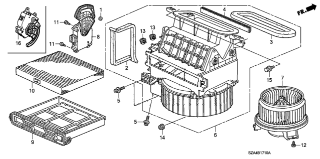 2014 Honda Pilot  Element, Filter Diagram for 80292TZ3A41
