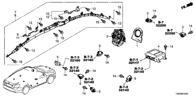 2017 Honda Accord Hybrid  Unit Assembly, Srs Diagram for 77960T3ZA02