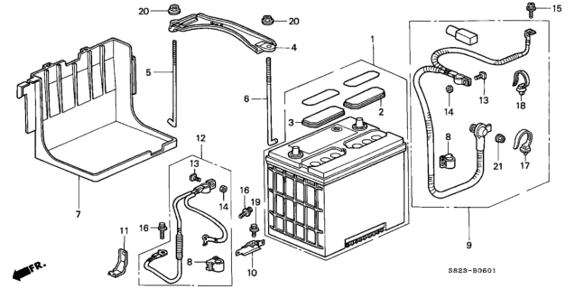 1999 Honda Accord  Cable Assembly, Ground Diagram for 32600S87A00
