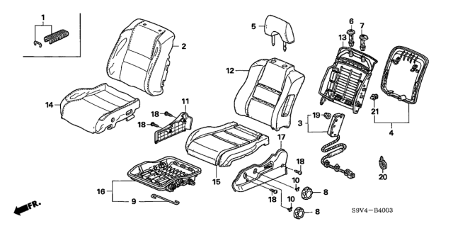 2007 Honda Pilot Cover, Left Front Seat Cushion Trim (Gray) Diagram for 81531S9VA02ZB