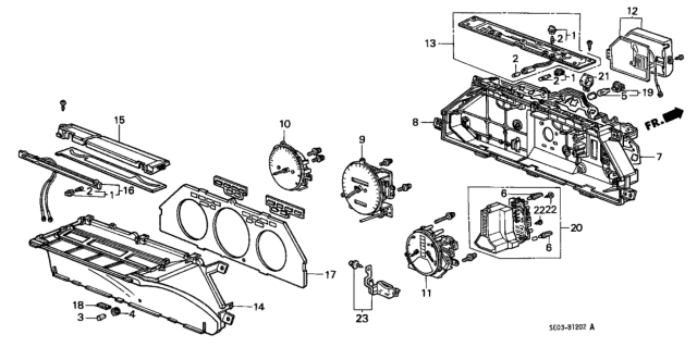 1989 Honda Accord  Meter Assembly, Fuel & Temperature (Denso) Diagram for 78130SE3918