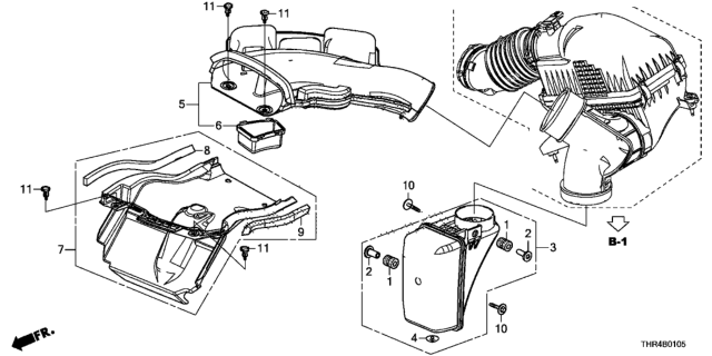 2019 Honda Odyssey  Tube Assembly, Air Inlet Diagram for 172435MRA00