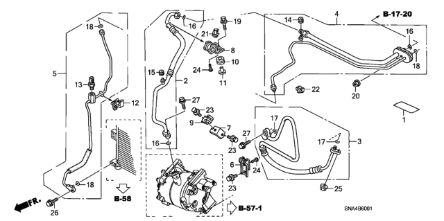 2008 Honda Civic  Clamp, Discharge Hose Diagram for 80361SNAA00