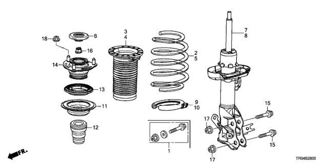 2012 Honda Civic Seat, FR. Spring (Upper) Diagram for 51688TR0A01