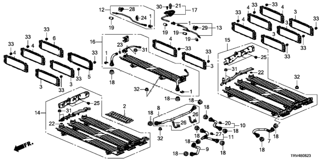 2018 Honda Clarity Electric  Cooling Circuit A Diagram for 1J9205WPA00