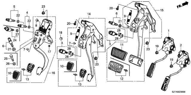 2013 Honda CR-Z  Pedal, Clutch Diagram for 46910SZTG01