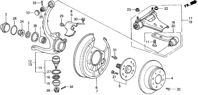 1988 Honda Prelude  Disk, Rear Brake Diagram for 42510SE0000