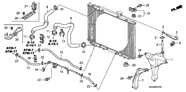 2009 Honda Odyssey  Hose, Water (Lower) Diagram for 19502RGWA00