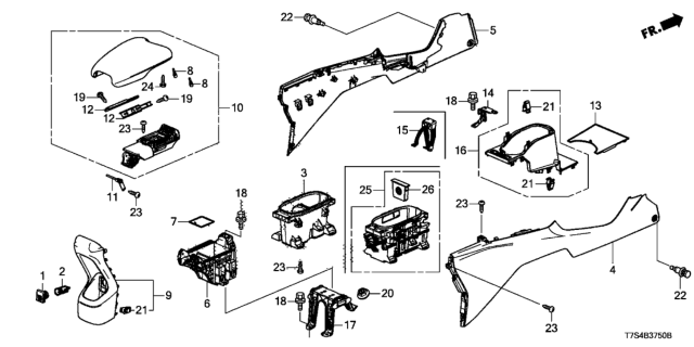 2018 Honda HR-V  Holder As (Deep Black) Diagram for 77230T7WA01ZA