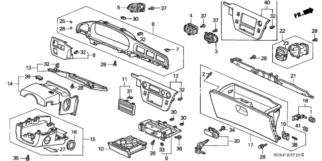 2000 Honda Odyssey Lid Assy., Audio Hole *NH167L* (GRAPHITE BLACK) Diagram for 77240S0XA00ZA