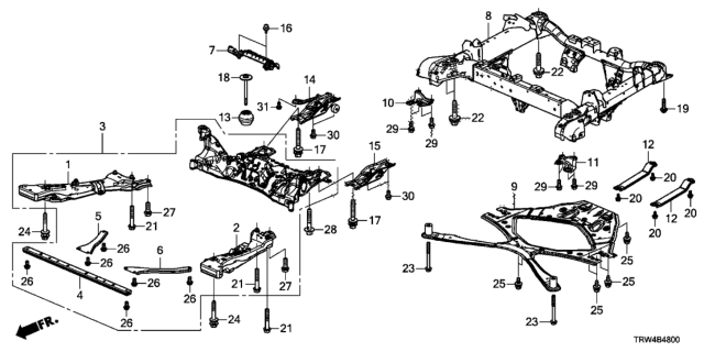 2018 Honda Clarity Plug-In Hybrid Bolt, Flange (10X38) Diagram for 90161SAA000