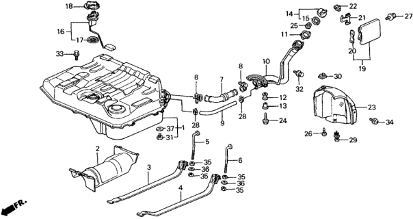 1989 Honda Civic  Pipe, Fuel Filler Diagram for 17660SH5A05