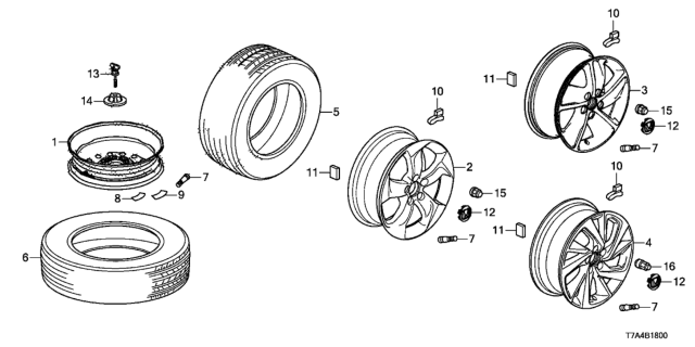 2020 Honda HR-V  Tire (P215/55R17 94V) (Primacy Mxv4) (Michelin) Diagram for 42751MIC143
