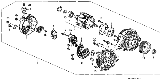 2002 Honda Accord  Pulley Diagram for 31141P1E003