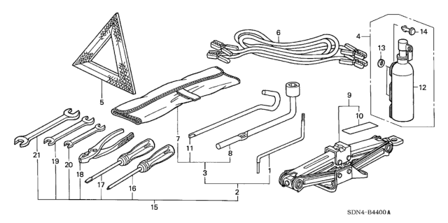 2006 Honda Accord Tool Set (Sunroof) Diagram for 89000SDNA00