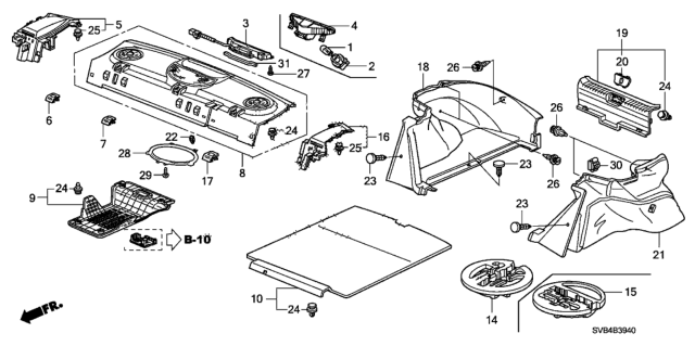 2010 Honda Civic Protector Assy., Trunk Spring Diagram for 84510SVAA00