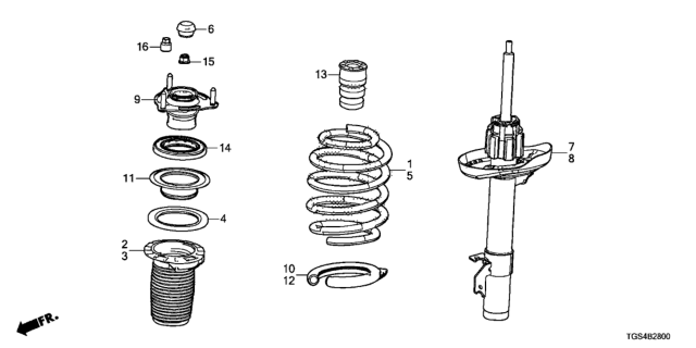 2019 Honda Passport  Seat, FR. Spring (Upper) Diagram for 51688TZ5A01