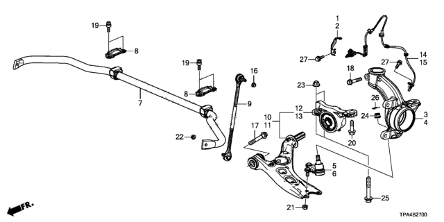 2021 Honda CR-V Hybrid  BRKT, FR- ABS HARN L Diagram for 42513TMBH00