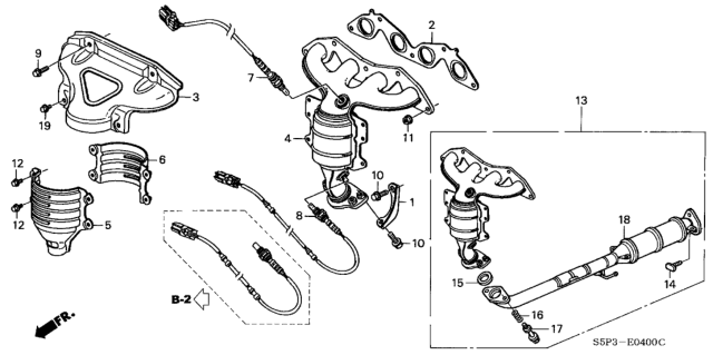 2001 Honda Civic  Cover, FR. Diagram for 18181PLCJ50