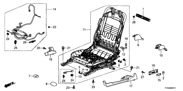 2020 Honda HR-V  COVER, L. FR. SEAT FOOT (INNER) *NH900L* (RR) (DEEP BLACK) Diagram for 81506T8NB71ZA