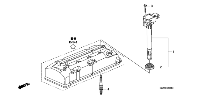 2006 Honda S2000  Coil, Plug Hole Diagram for 30520PZX007