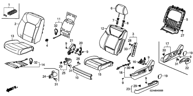 2013 Honda Pilot  Palnut Diagram for 81123SZAA01