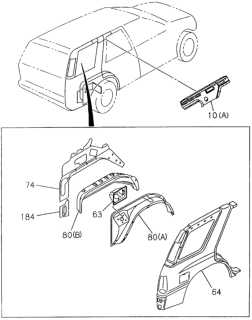 1994 Honda Passport  Panel, R. Fuel Filler Diagram for 8943164995