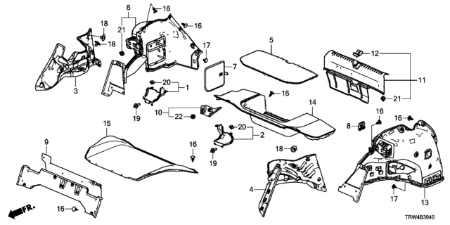 2020 Honda Clarity Plug-In Hybrid Clip (6.5MM) Diagram for 91505SJA003