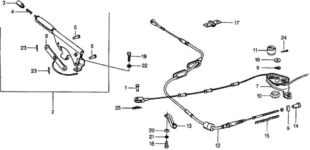 1979 Honda Civic  Spring, Parking Brake Rod Diagram for 47537671670