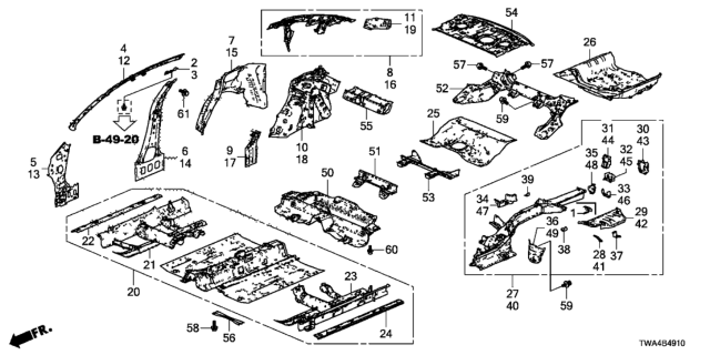 2021 Honda Accord Hybrid  Pan, Spare Tire Diagram for 65550TWAA00ZZ