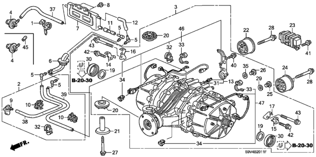 2007 Honda Pilot  Bulk Hose, Vacuum (4.5X1000) Diagram for 950054500120M