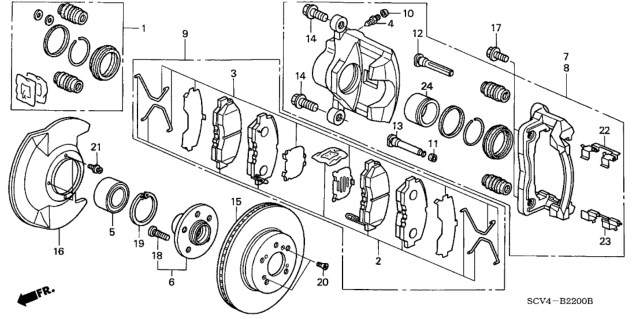 2003 Honda Element  Pin B Diagram for 45236S9AA01