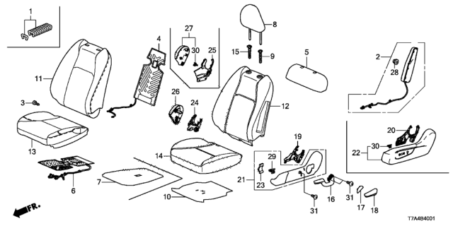 2020 Honda HR-V  Cover, Left Front Seat Cushion Trim (Neo Grayge) Diagram for 81531T7WA51ZA