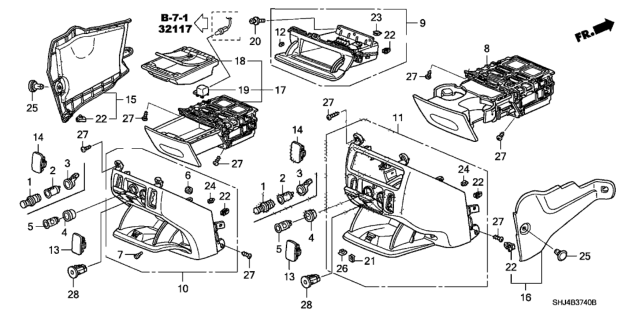 2010 Honda Odyssey Lid, R. Heated Seat Switch Hole *NH598L* (ATLAS GRAY) Diagram for 77295SHJA01ZD