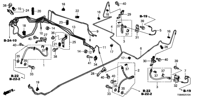 2012 Honda Civic  Clip, Brake Pipe Diagram for 46394TR3A01
