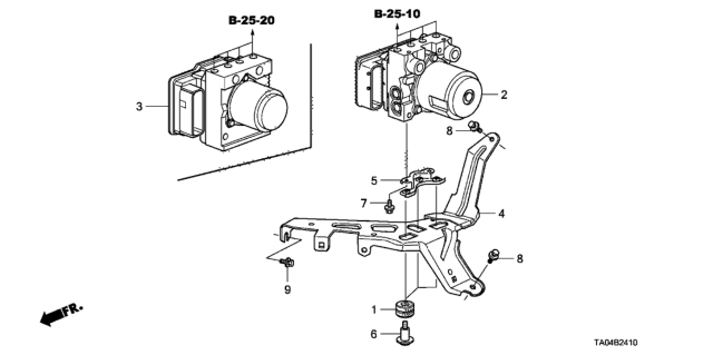 2011 Honda Accord  Modulator Assembly, Vsa (Coo) (Rewritable) Diagram for 57110TA0416