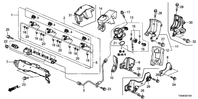 2018 Honda Fit  Bracket B, Fuel Pipe Diagram for 166265R1J00