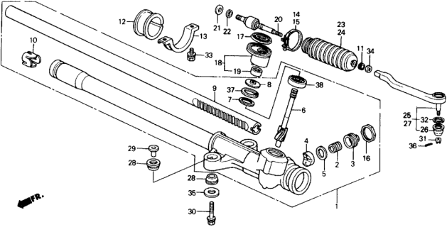 1991 Honda CRX  Washer, Tie Rod Lock Diagram for 53536SB2000