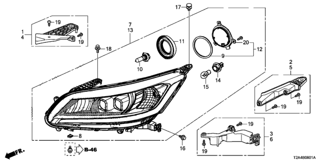 2015 Honda Accord Light Assembly, R Hea Diagram for 33100T2AA51