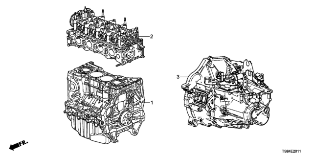 2013 Honda Civic  General, Cylinder Head Diagram for 10003RX0A03